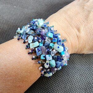 Etsy Vintage Turquoise/Purple Beaded Bracelet